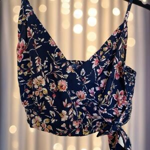 Band of Gypsies Boho Floral Navy Women's Top Size S